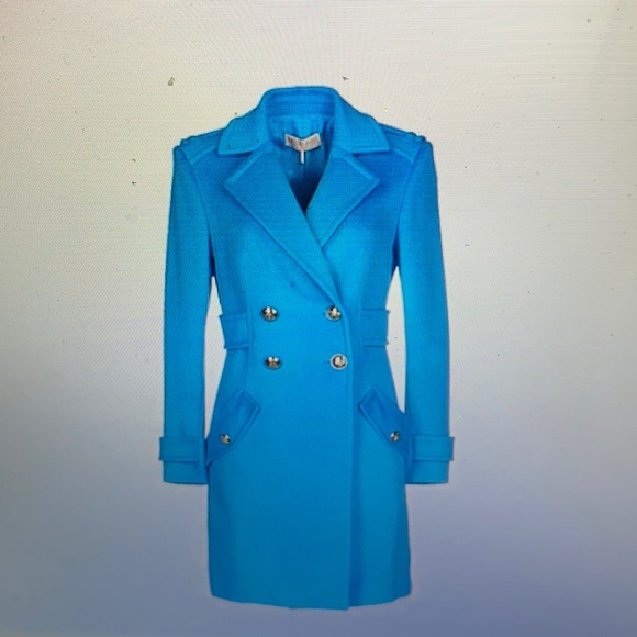 Gorgeous Emilio Pucci bright turquoise blue wool overcoat Overcoat car coat - Picture 3 of 7